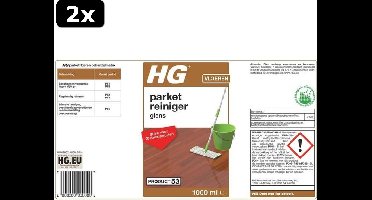2x HG parketreiniger glans (product 53) - 1L - geconcentreerde reiniger met glansherstel - voor 20 dweilbeurten