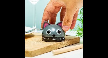 Kikkerland Kookwekker - In een vorm van een kat - 60 minuten timer - Keuken accessoires