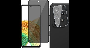 Privacy Screenprotector geschikt voor Samsung Galaxy A33 met Camera Screen Protector - Volledig Dekkende Gehard Glas Tempered Glass Screen Protector