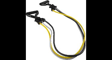 Body & Fit Exercise Pull Set - Elastieken voor Kracht en Flexibiliteit - Drie Gewichten met Handvaten - Geel/Zwart/Grijs