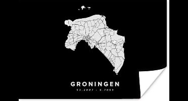 Poster Groningen - Kaart - Nederland - 30x20 cm