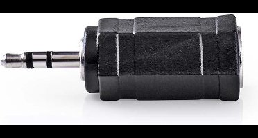 Stereo-Audioadapter - 2,5 mm Male - 3,5 mm Female - Vernikkeld - Recht - ABS - Zwart - 10 Stuks - Polybag