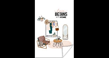 Poster 'Love begins at home' - Spreuken - Quotes - 20x30 cm