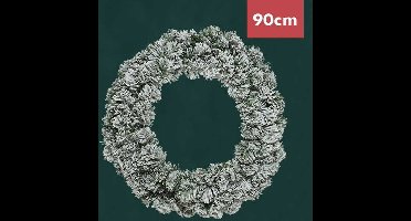 Kerstkrans / Deurkrans 90CM met sneeuweffect --Kerstdecoratie
