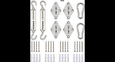 4gardenz® RVS Schaduwdoek Bevestigingset / Zonnedoek Montage 6 mm