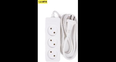 Benson Stekkerdoos - 3-voudig - 1.5 meter kabel - wit - compact ontwerp