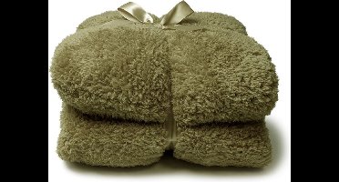 Unique Living Plaid Teddy - Textiel - Groen - 200 x x 150 cm (BxHxD)