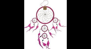 Dromenvanger - spiegel - 22cm - roze - Dreamcatcher