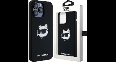 Karl - Lagerfeld - Siliconen Choupette Head MagSafe hoesje voor iPhone - 15 - Pro - Max - zwart