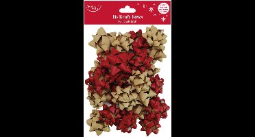 Cadeauversiering - Moderne kraft strikjes voor kerstmis - 16 stuks