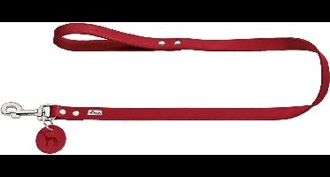 Hunter Looplijn Leder Rood - Hondenriem - 100x1.6 cm