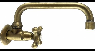 PB klassieke muur fonteinkraan met sterknop koud water en draaibare uitloop brons 1208956897