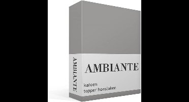 Ambiante Cotton Uni topper hoeslaken - Eenpersoons - Grey