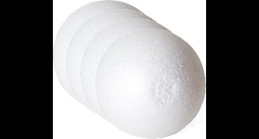 Gerimport Piepschuim ballen/bollen - 4x - D10 cm - wit - DIY hobby/decoratie bal