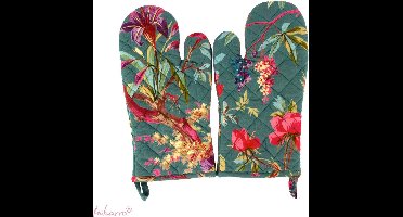 Imbarro Fashion & Home Paradise Ovenwanten Paradise Emerald - set of 2 100 % katoen met ophanglus