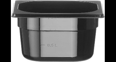 HENDI Gastronorm container – polycarbonaat – 1,6L – zwart – 176x162x100 mm
