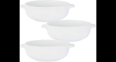 Set van 6x stuks kleine ovenschaaltjes wit van porselein 13 cm rond - Klein kommetje/schaaltje