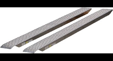 Set vaste oprijplaten aluminium 1000kg 2500 x 260mm bruikbare breedte 222mm MW Tools SOR2500