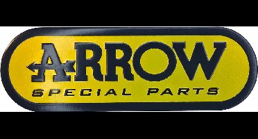 Aluminium hittebestendige Uitlaat Sticker logo Arrow 135 x 43 mm - Dempersticker - 3D sticker