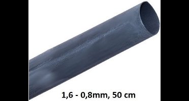 Krimpkous zwart universeel 1,6 - 0,8mm, per stuk (50 cm)