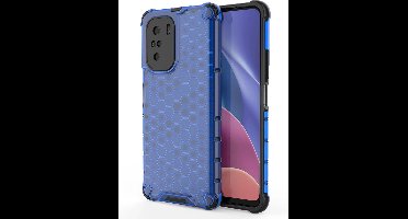 Honingraat - gepantserde - behuizing met gelframe Xiaomi Redmi K40 Pro+ / K40 Pro / K40 / Poco F3 blauw