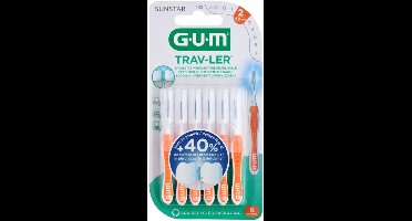 GUM Trav-Ler Ragers Oranje 0.9mm - 3 x 6 stuks - Voordeelverpakking