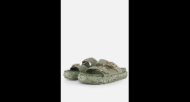 Tamaris Slippers groen Leer - Maat 37