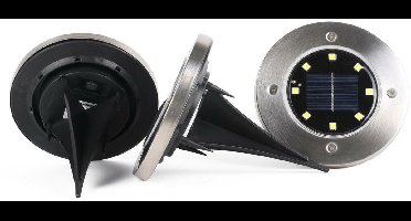 Benson Solar buitenlamp - 3x - LED - 12 cm - tuinpad verlichting - IP44 - solar