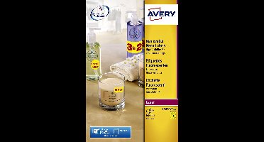 Laseretiket Avery rond 63 - 5mm - fluorgeel doos 25 vel 12 et. p