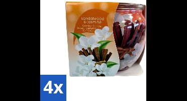 At Home - Scents - Geurkaars - Sandalwood & Jasmin - 70 g - Voordeelverpakking - 4 stuks