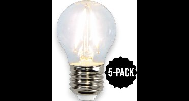 5-Pack | Kogellamp - E27 - 2.3W - Koel Wit - 4000K - Filament - Helder