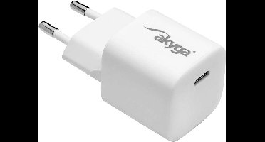 Akyga AK-CH-22 USB-oplader 25 W 1x USB-C USB PD Wit Binnen