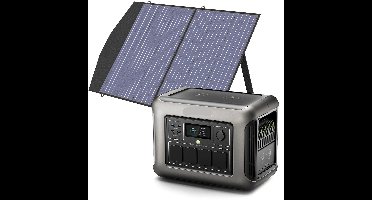 Powerstation - Generator - Aggregaat - Powerbank - Draagbare - met 100W Zonnepaneel - 1152Wh LiFePO4 Zonnegenerator - met AC Output voor Buiten en Noodstroom