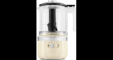 KitchenAid Draadloze Hakmolen met 2 snelheden en accessoires - 1,19 L mengkom, roestvrijstalen multifunctioneel mes en garde -Crème kleur