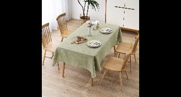 Boraboi® Tafelkleed met Linnenlook voor Buiten en Binnen, Water- en Vlekbestendig, Groen, 150 x 240 cm