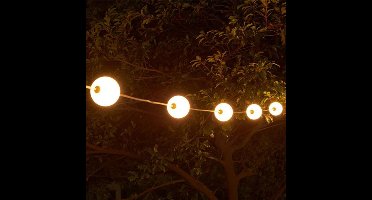 Lichtbollen - snoer 5,5 meter - 6 stuks - warm witte LED verlichting met netstroomstekker