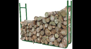 Toolland Opslagrek voor brandhout, vaste maat, 20 x 90 x 120cm, zwaar belastbaar, groen