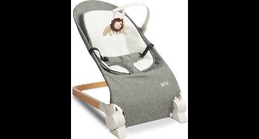 Pine Baby Bouncer Grijs - Wipstoel - Babystoel Voor Aan Tafel - Baby Stoeltje Zitten Voor Thuis - Verstelbare Babyrelax - Baby Rocker
