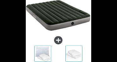 Intex Luchtbed - 2-Persoons - 152 x 203 x 25 cm - Groen - Inclusief Kussen en Kussenbeschermer