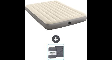 Intex Luchtbed - 2-Persoons - 152 x 203 x 25 cm - Beige - Inclusief en Hoeslaken