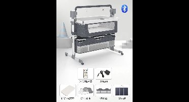 Wieg - Babybedje - Baby bed co sleeper - Elektrisch Babybedje - Ledikant - Bluetooth - Verplaatsbaar - Elektrisch Babybedje met Bluetooth Muziek – Wieg met Schommelfunctie voor Pasgeborenen -Grey