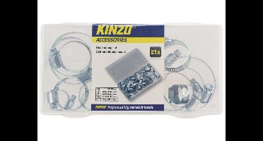 KINZO koffer met 21 metalen klemmen