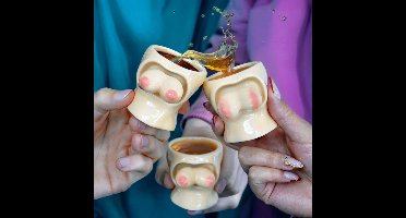 MikaMax Jiggle Me Drunk – Boob Shotglazen – Set van 3 – Grappige Shotglazen – Bouncy Borsten – Party Gadget – Vrijgezellenfeest