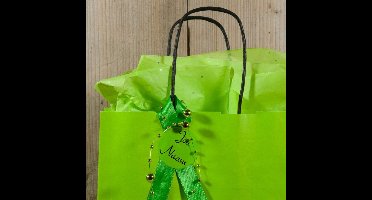 25 stuks Papieren tasjes effen lime 14+8x21cm