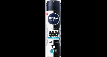 NIVEA Men Deodorant Spray Invisible for Black & White Fresh - 3 x 150 ml - Voordeelverpakking