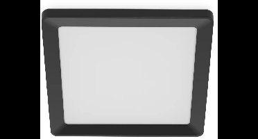 Philips Valen Plafondlamp - Met afstandsbediening - WarmGlow lichttechnologie: dim je lamp voor een warmere lichtkleur - 13W - LED-verlichting - Extra warm tot koelwit licht: 2200K-6500K - Vierkant - Zwart