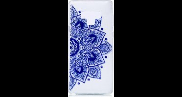 Shop4 - Samsung Galaxy Note 9 Hoesje - Zachte Back Case Mandala Blauw