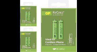 6 Stuks (3 Blisters a 2st) - Duo GP R03/AAA GP ReCyko+ 650 Series 650mAh oplaadbaar