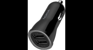 Nokia Dual-USB Autolader (Zwart) - DC-310