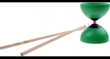 Johntoy Diabolo Met Houten Stokken 13 X 10 Cm Groen